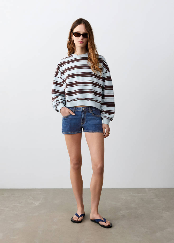 Low-waist mini shorts — Dark Blue