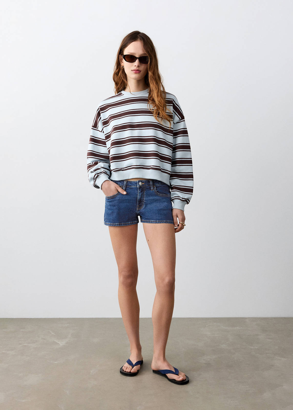 Low-waist mini shorts — Dark Blue