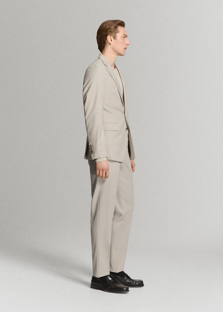 Milan slim-fit suit jacket — Beige