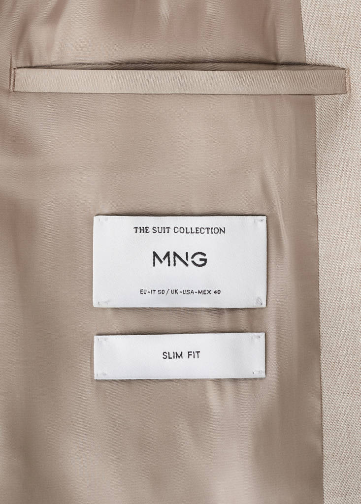 Milan slim-fit suit jacket — Beige
