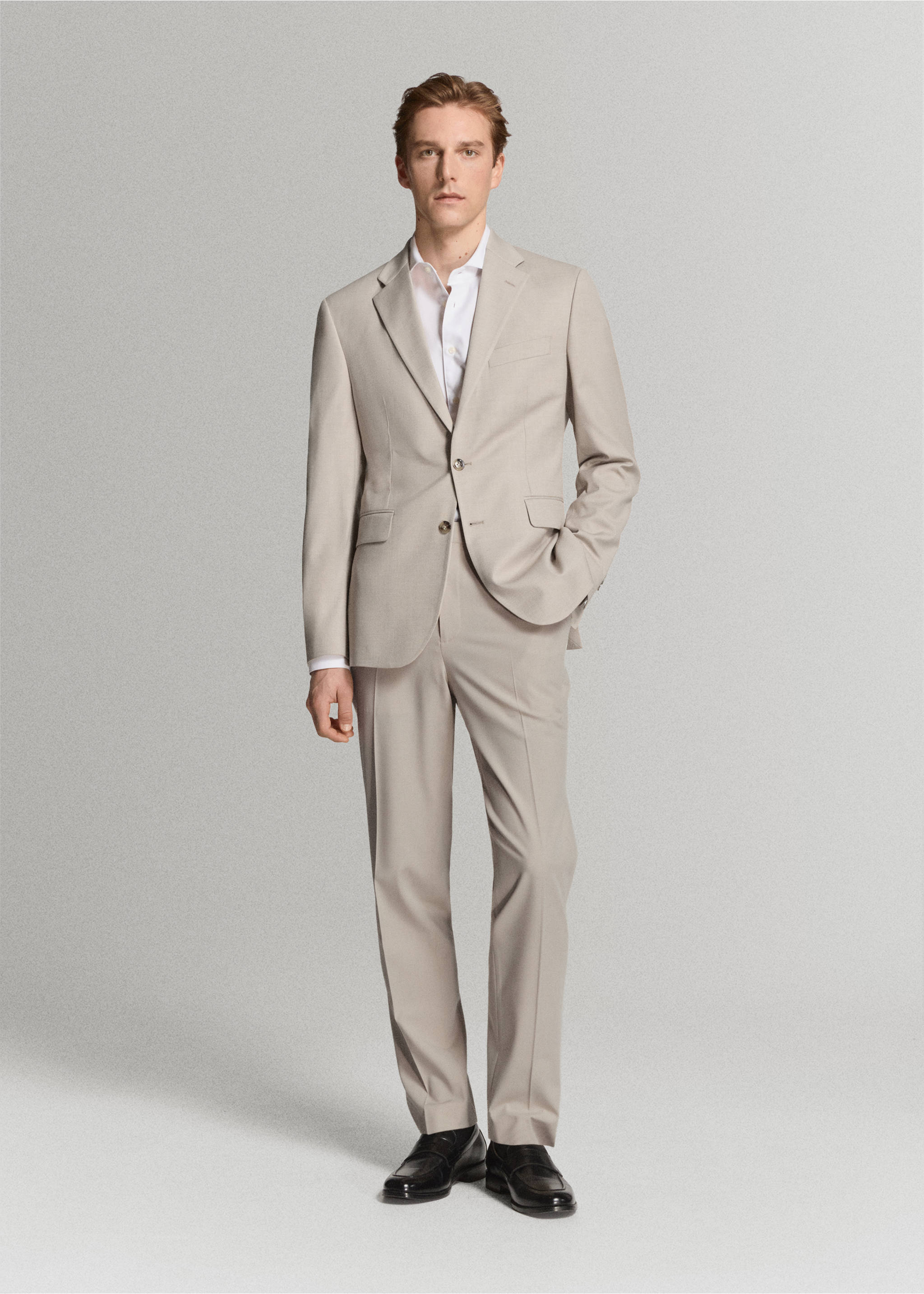 Костюмный пиджак Milan slim fit - Общий план, Бежевый. Ref: 27035940-01.