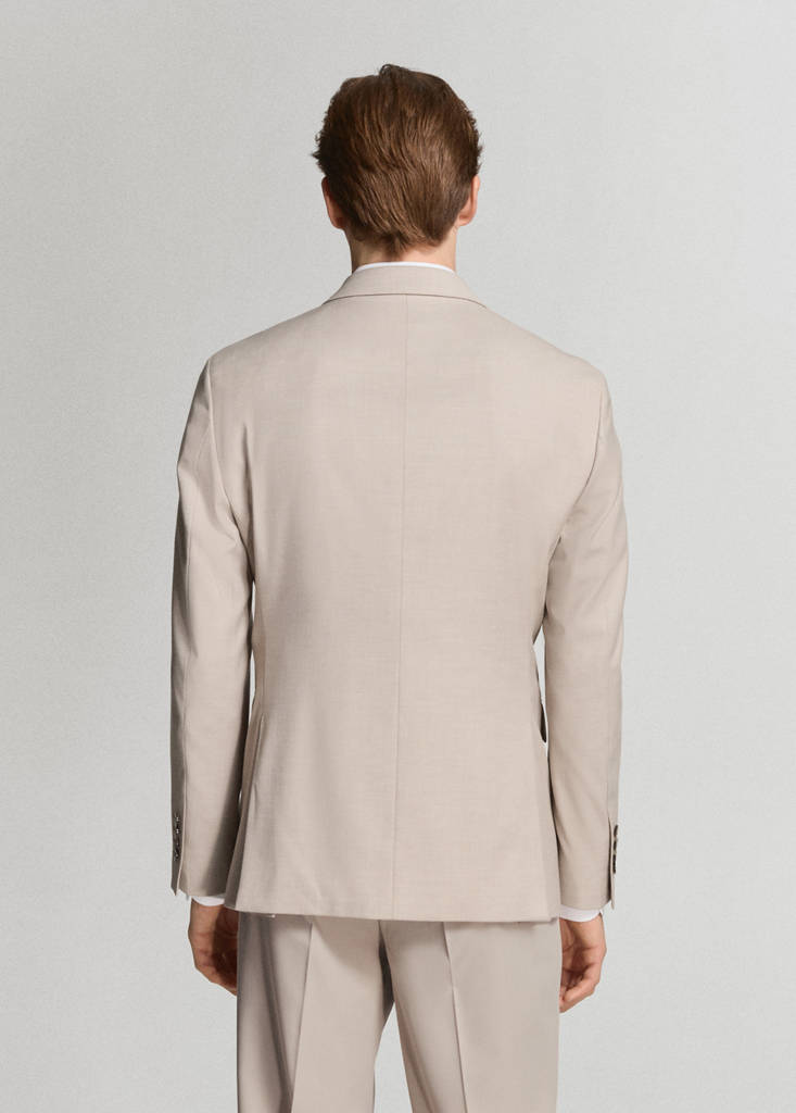 Milan slim-fit suit jacket — Beige