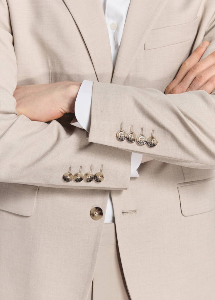 Milan slim-fit suit jacket — Beige
