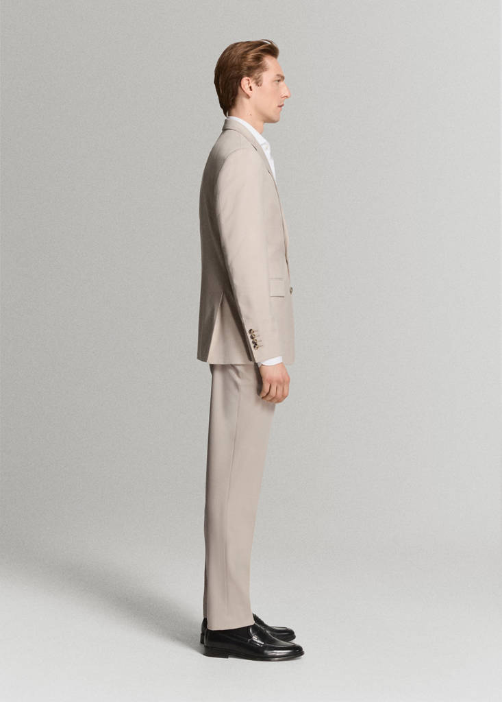 Milan slim-fit suit jacket — Beige