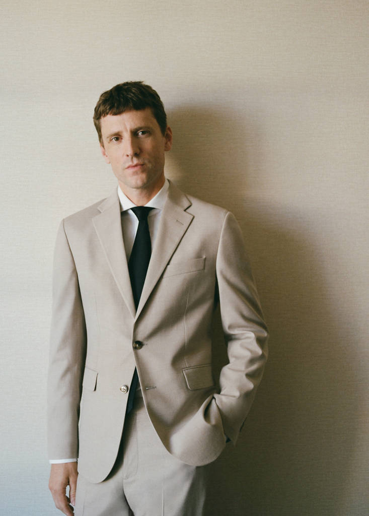 Milan slim-fit suit jacket — Beige