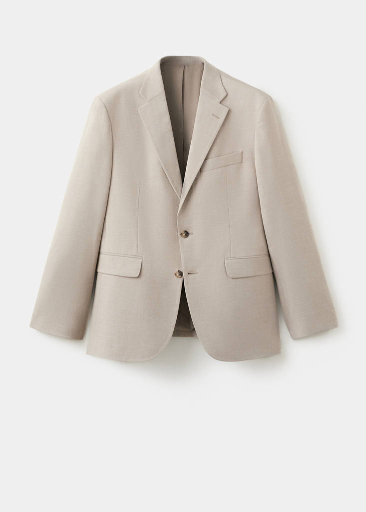 Milan slim-fit suit jacket — Beige