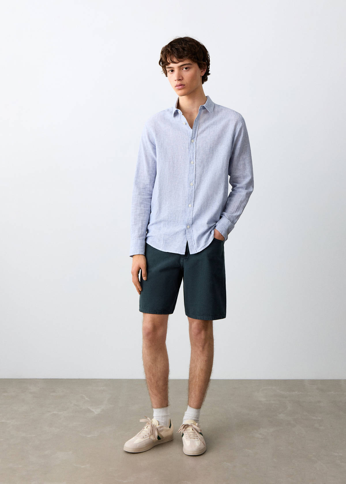 Denim Bermuda shorts — Dark Navy