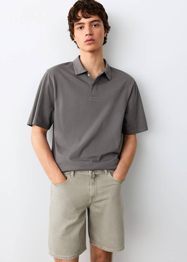 Denim Bermuda shorts — Khaki