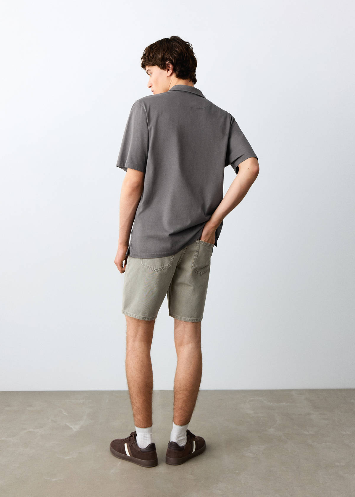 Denim Bermuda shorts — Khaki
