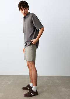 Denim Bermuda shorts — Khaki 4