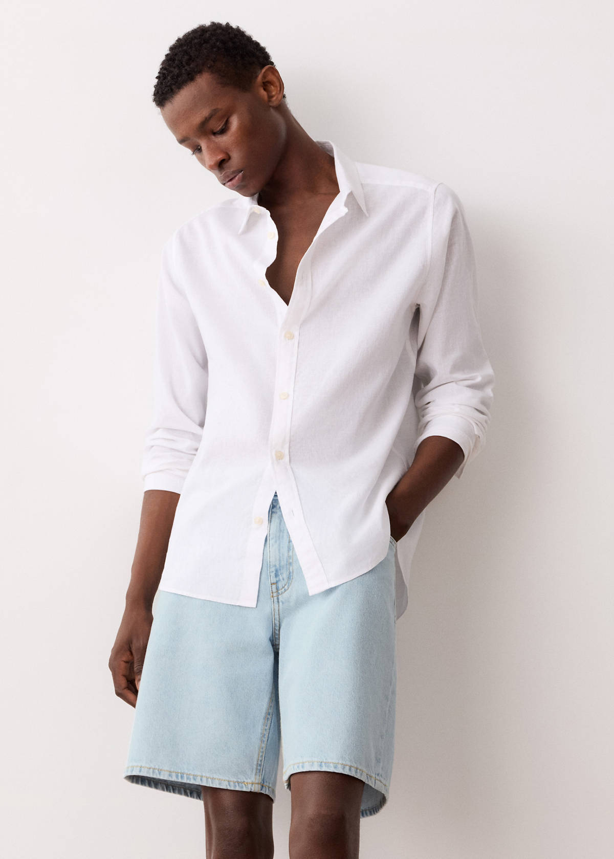 Denim Bermuda shorts — Light Blue
