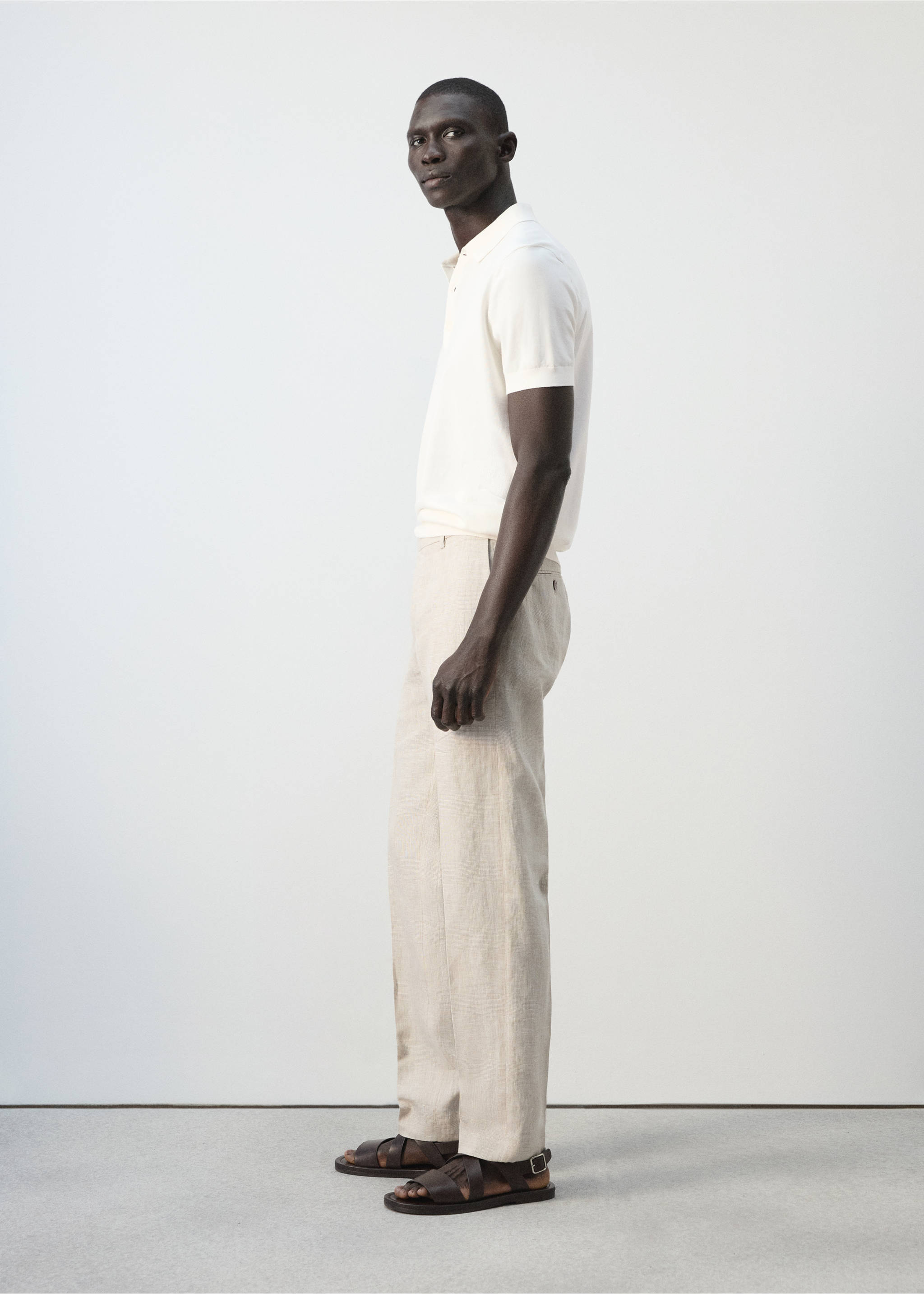 Polo maille fine 100 % coton - Détail de l'article 1, Blanc cassé. Ref: 27035945-00.