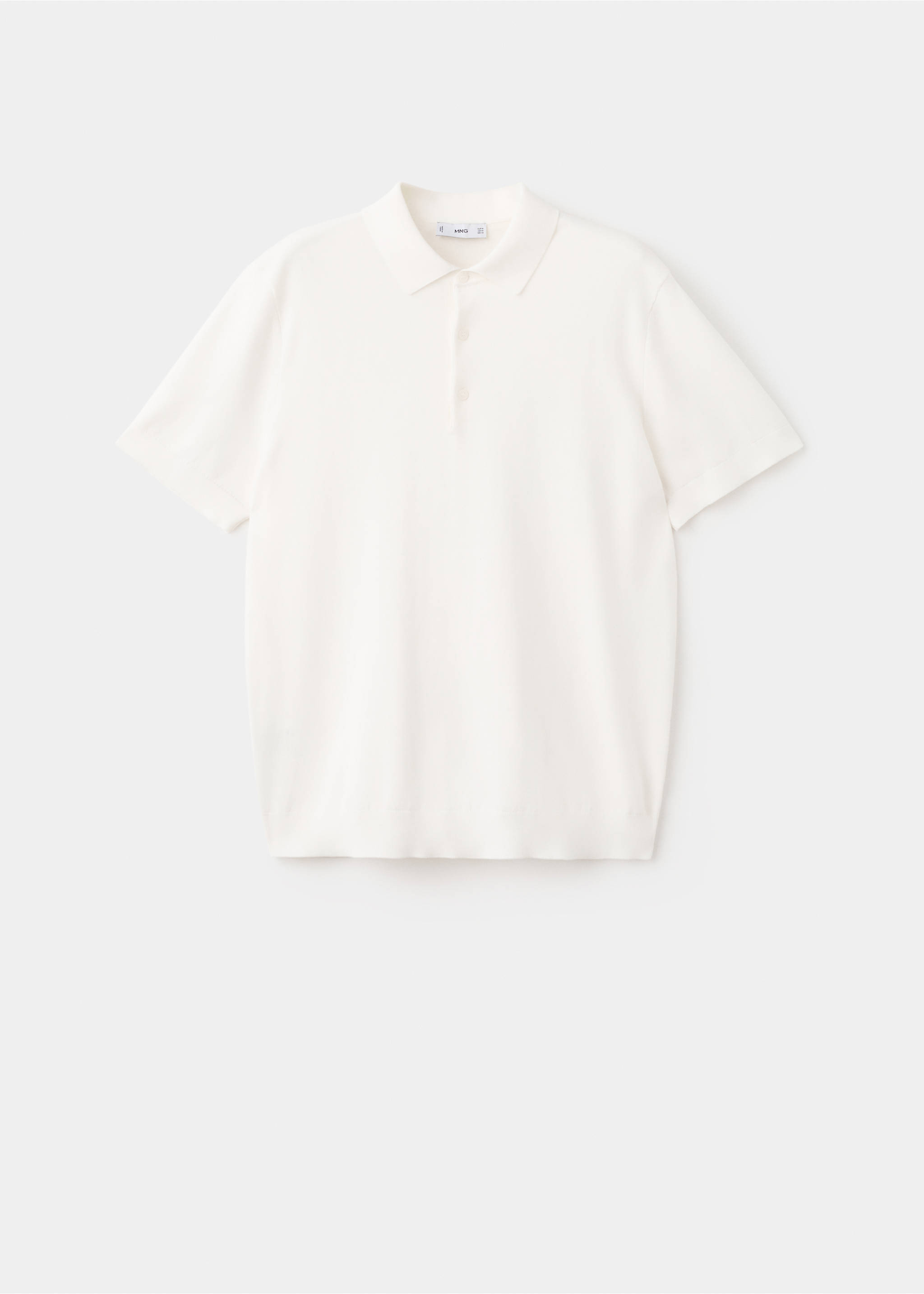 Polo maille fine 100 % coton - Article sans modèle, Blanc cassé. Ref: 27035945-00.