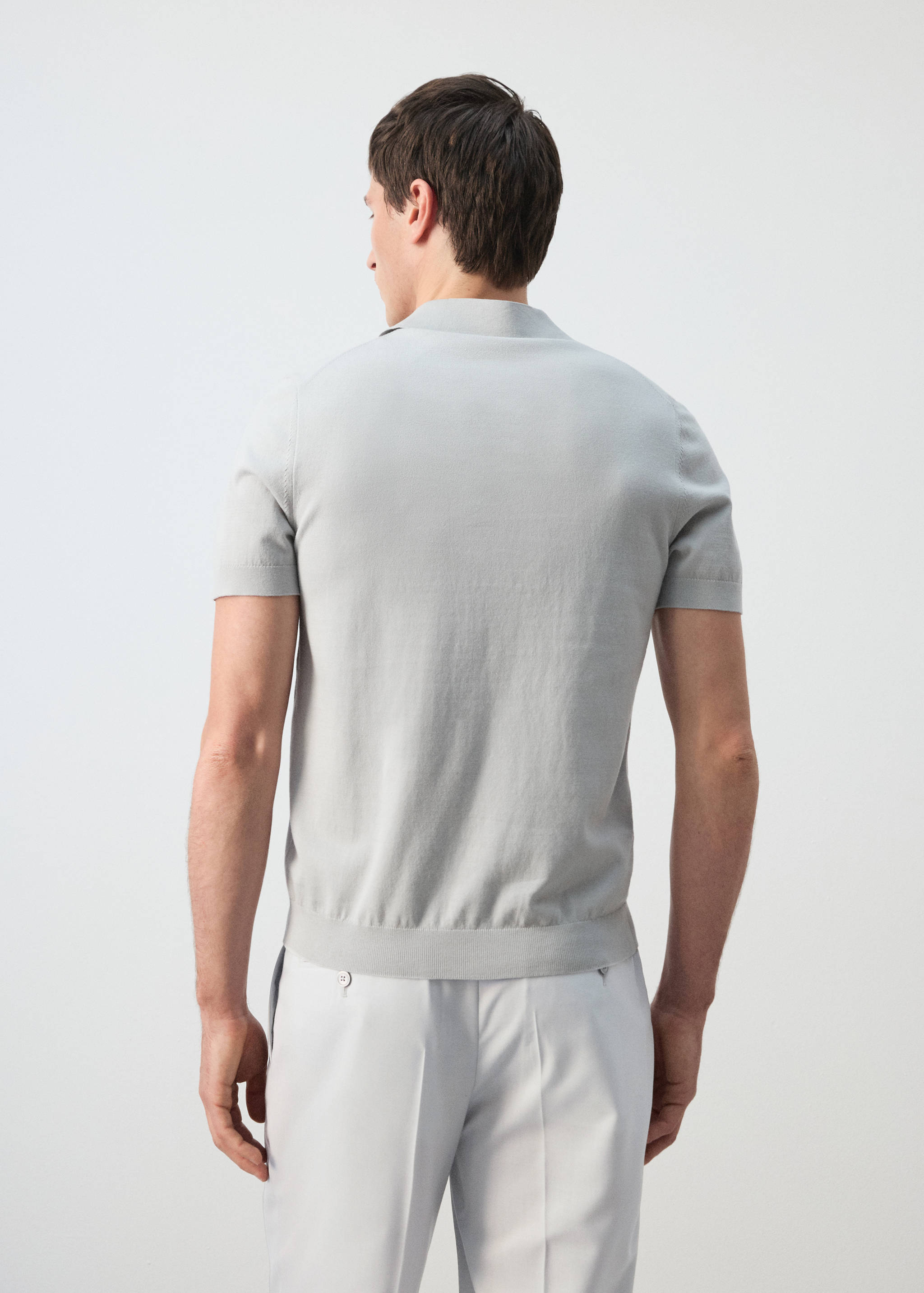 100% cotton fine-knit polo shirt - Reverse of the article