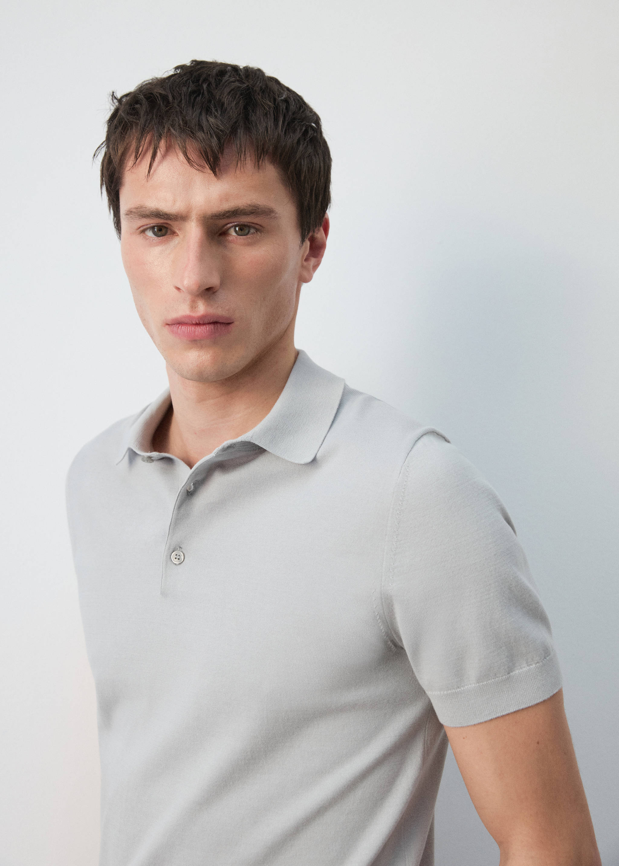 100% cotton fine-knit polo shirt - Details of the article 1