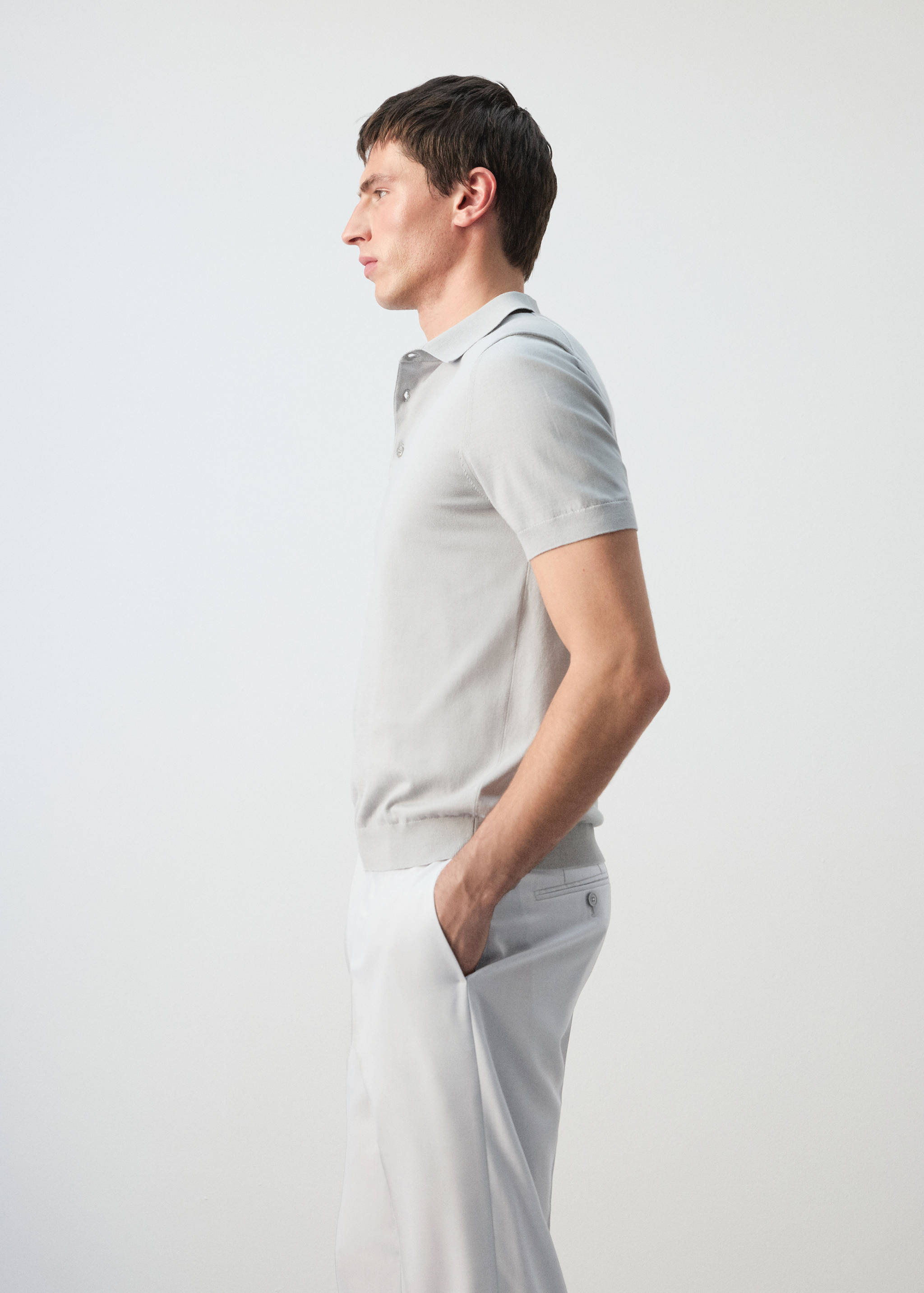100% cotton fine-knit polo shirt - Details of the article 2