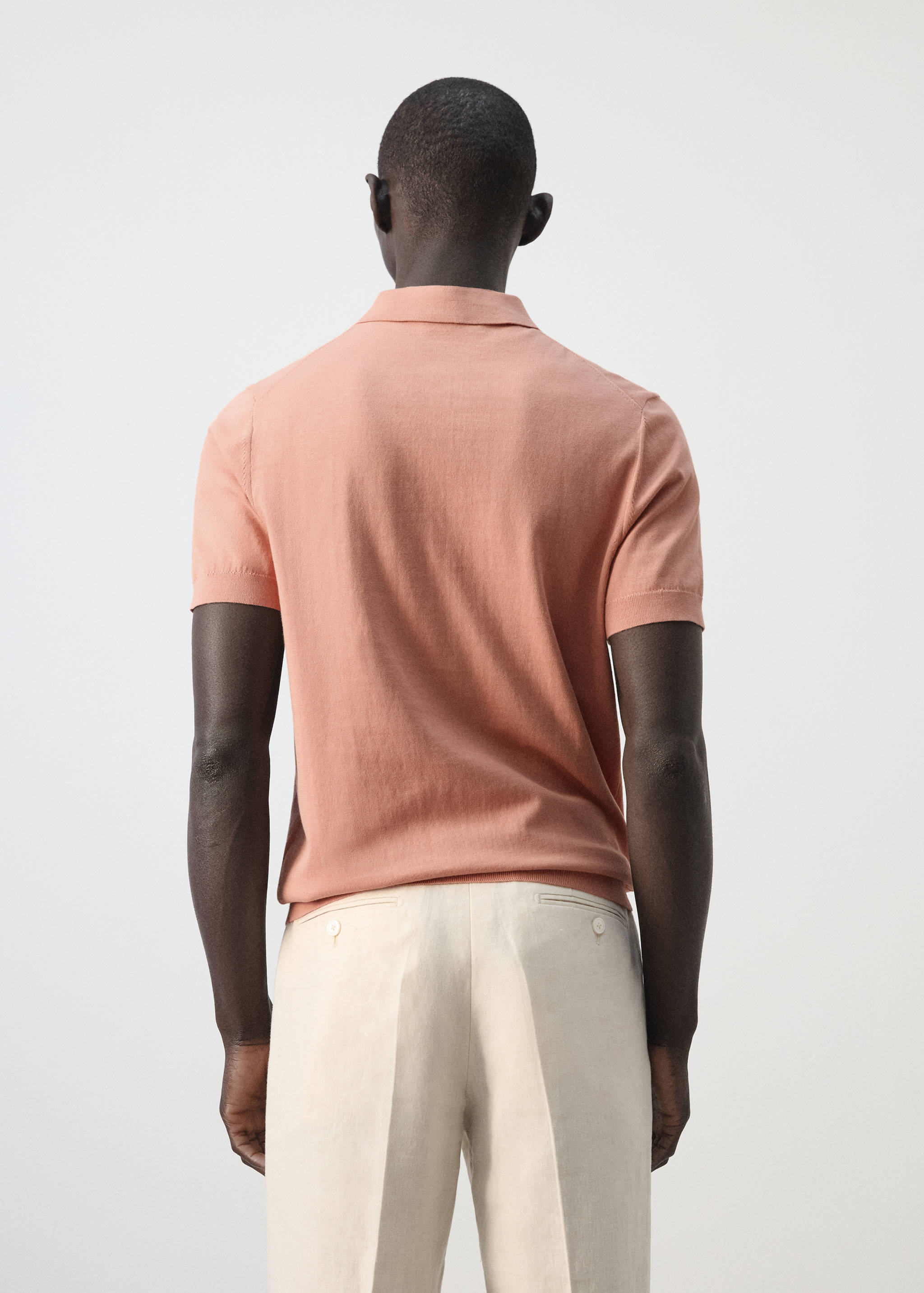 100% cotton fine-knit polo shirt - Reverse of the article