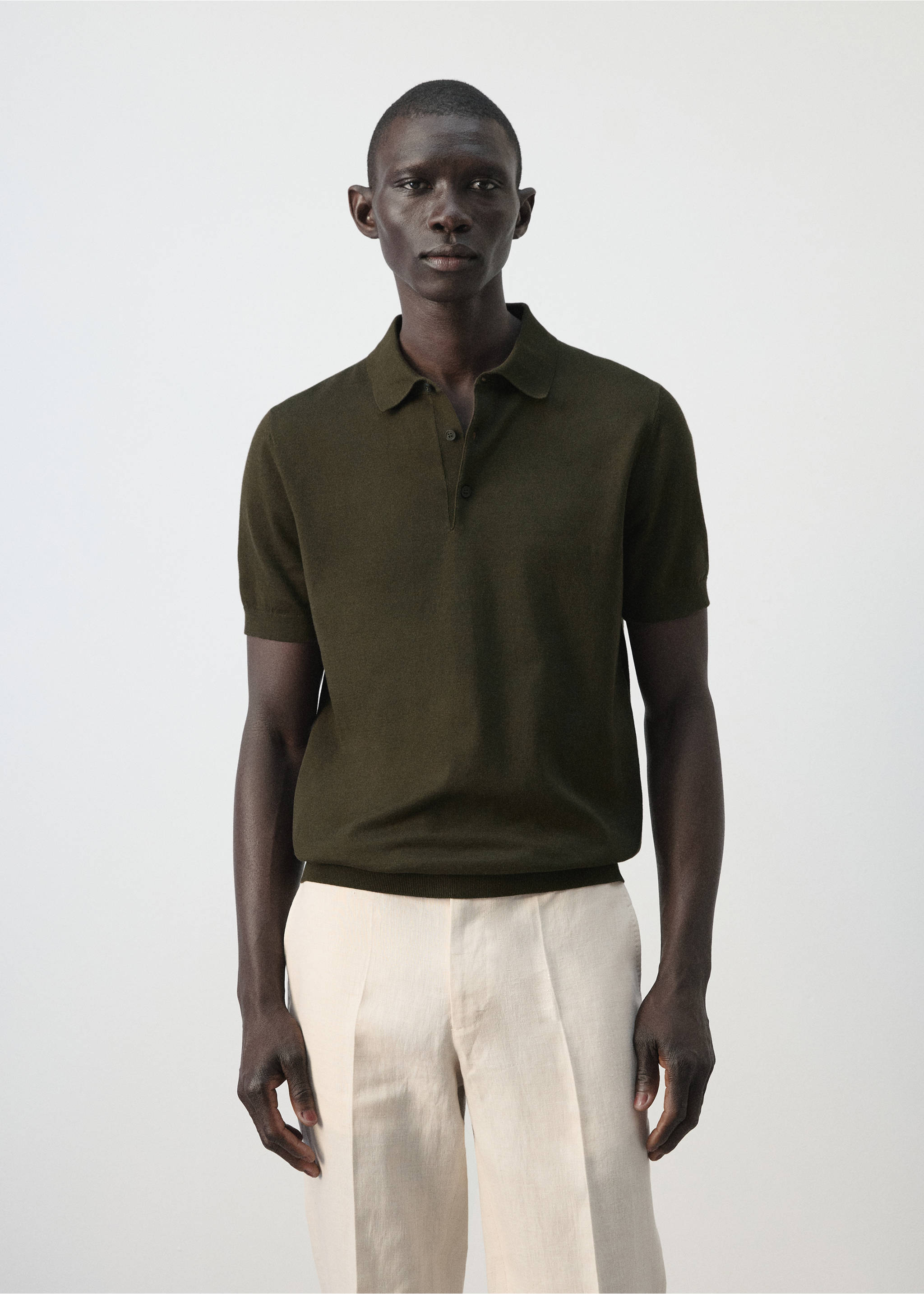 Polo maille fine 100 % coton - Plan moyen, Chocolat. Ref: 27035945-00.