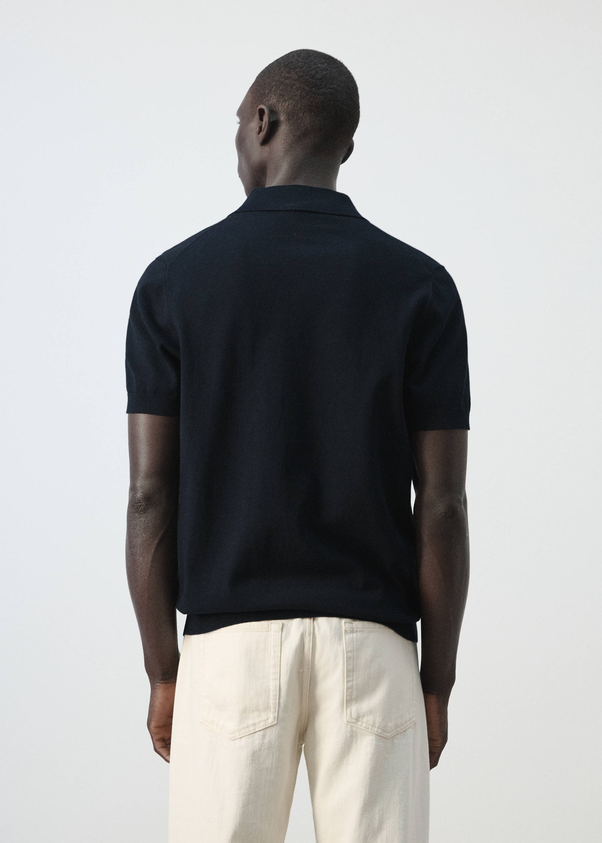 100% βαμβακερό πόλο από λεπτή πλέξη - Πίσω όψη προϊόντος