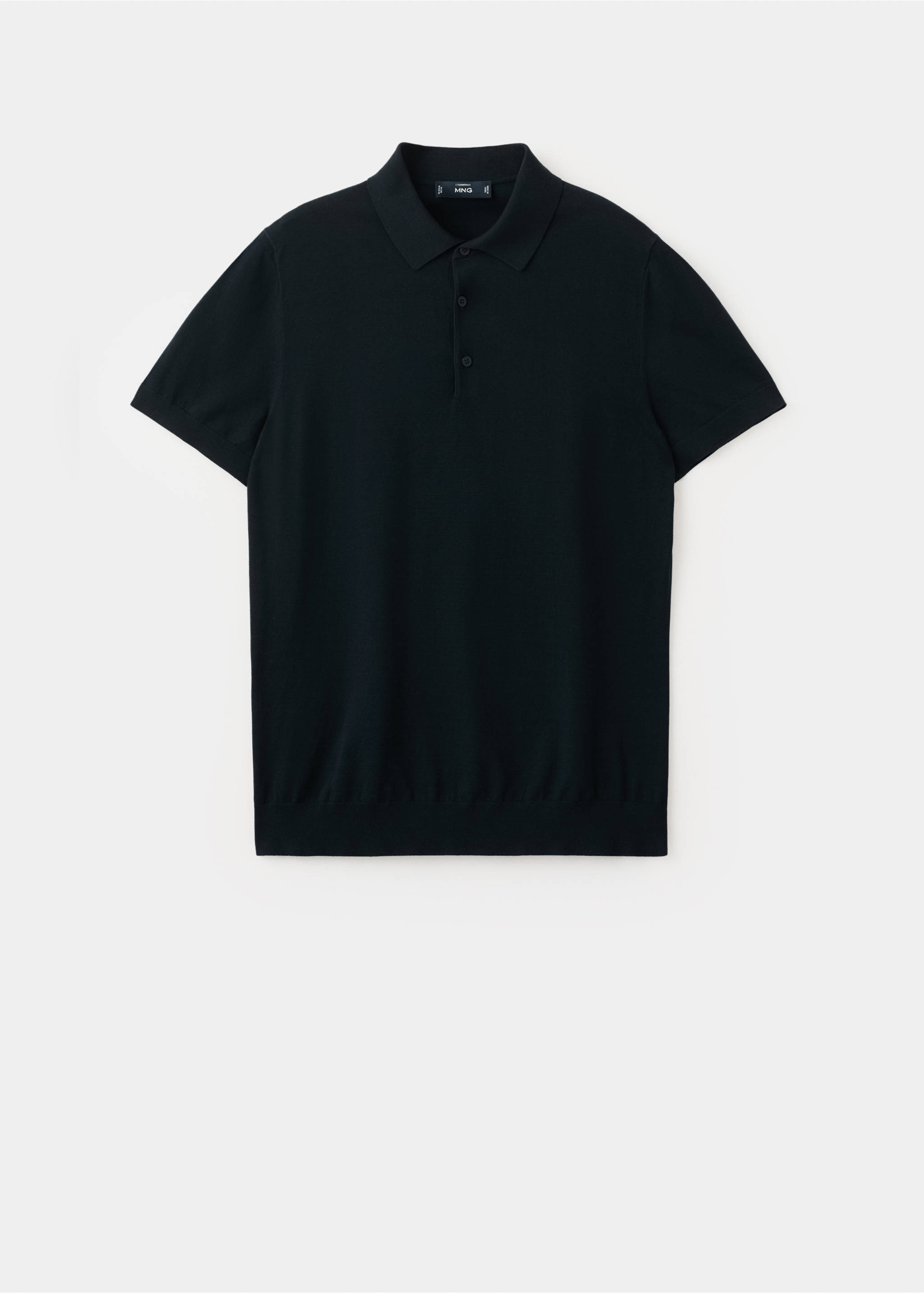100% cotton fine-knit polo shirt - Article without model, Night Blue. Ref: 27035945-00.