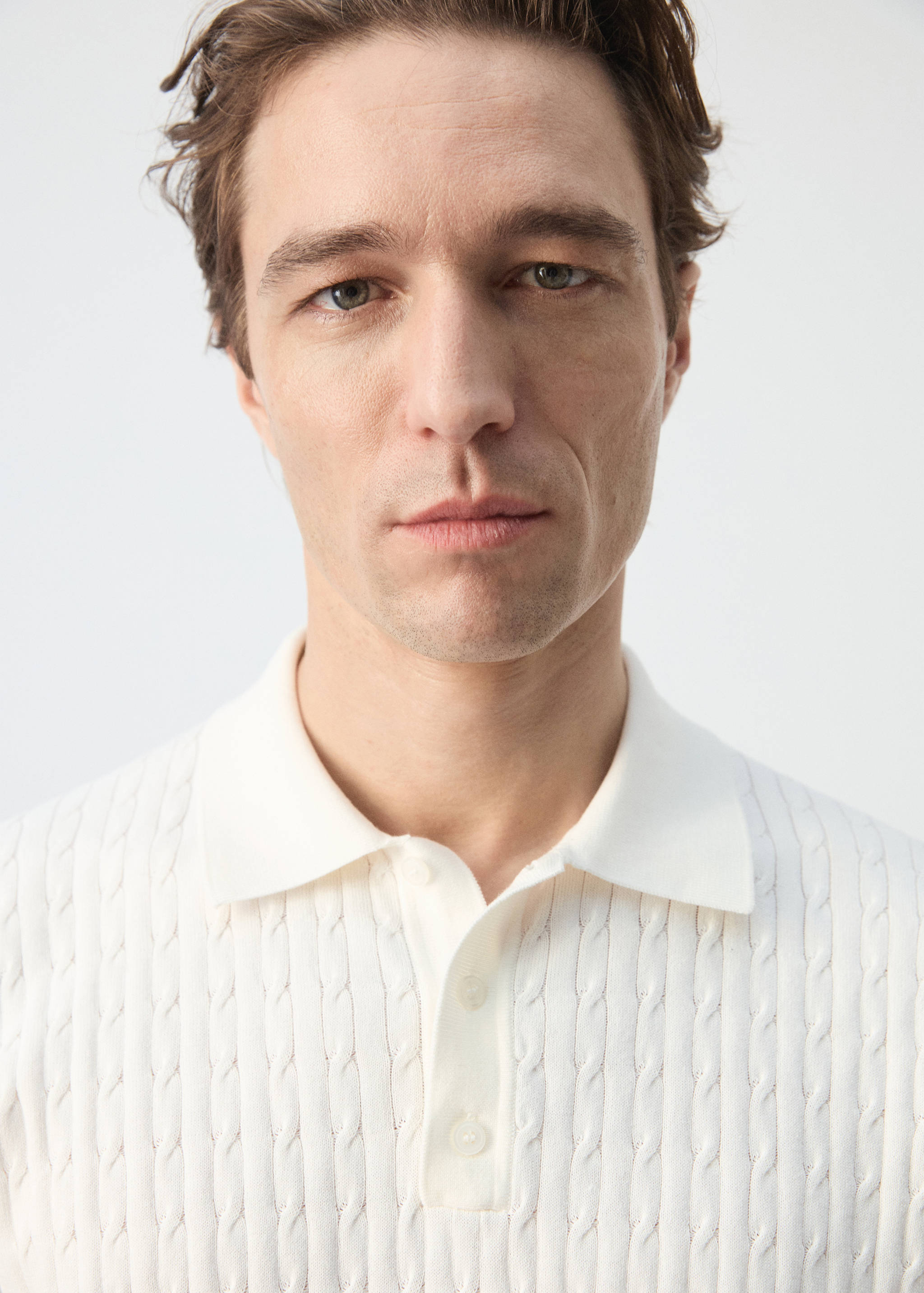 قميص بولو محبوك ومضفر من القطن بنسبة 100% - تفاصيل المنتج 6