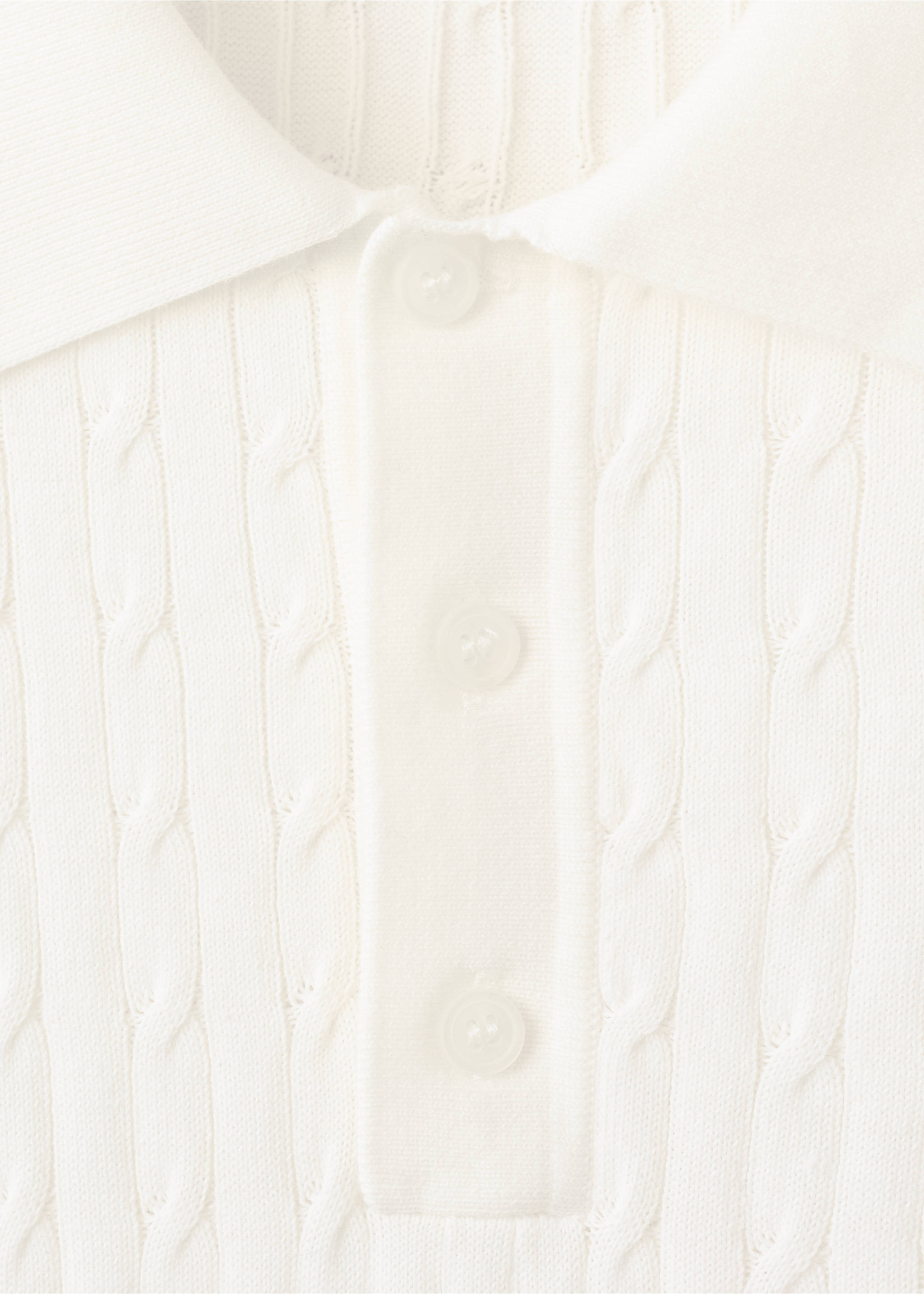 Polo punto trenzado 100% algodón - Detalle del artículo 8, Blanco roto. Ref: 27035946-00.