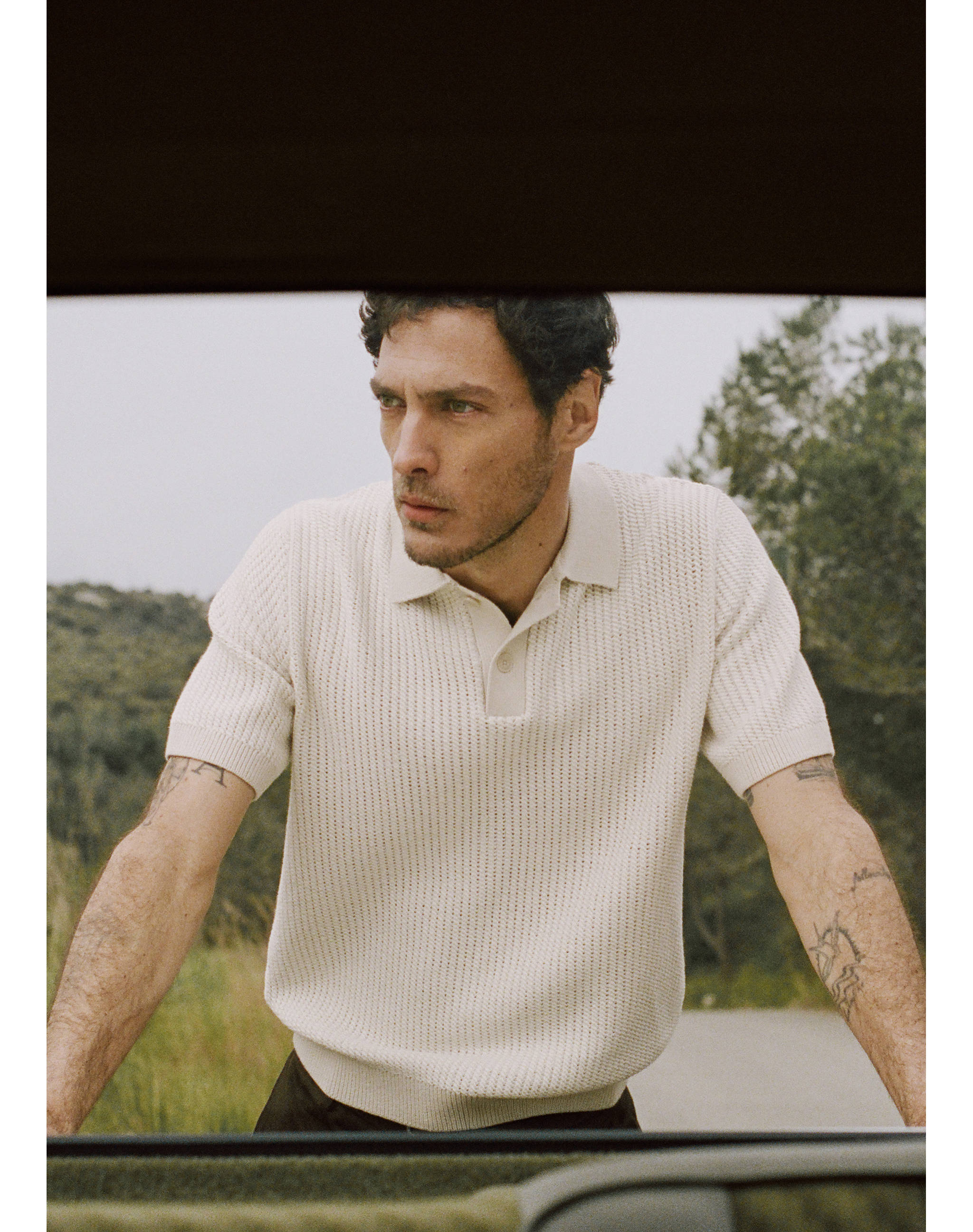 Polo de malha texturizada de algodão - Pormenor do artigo 5
