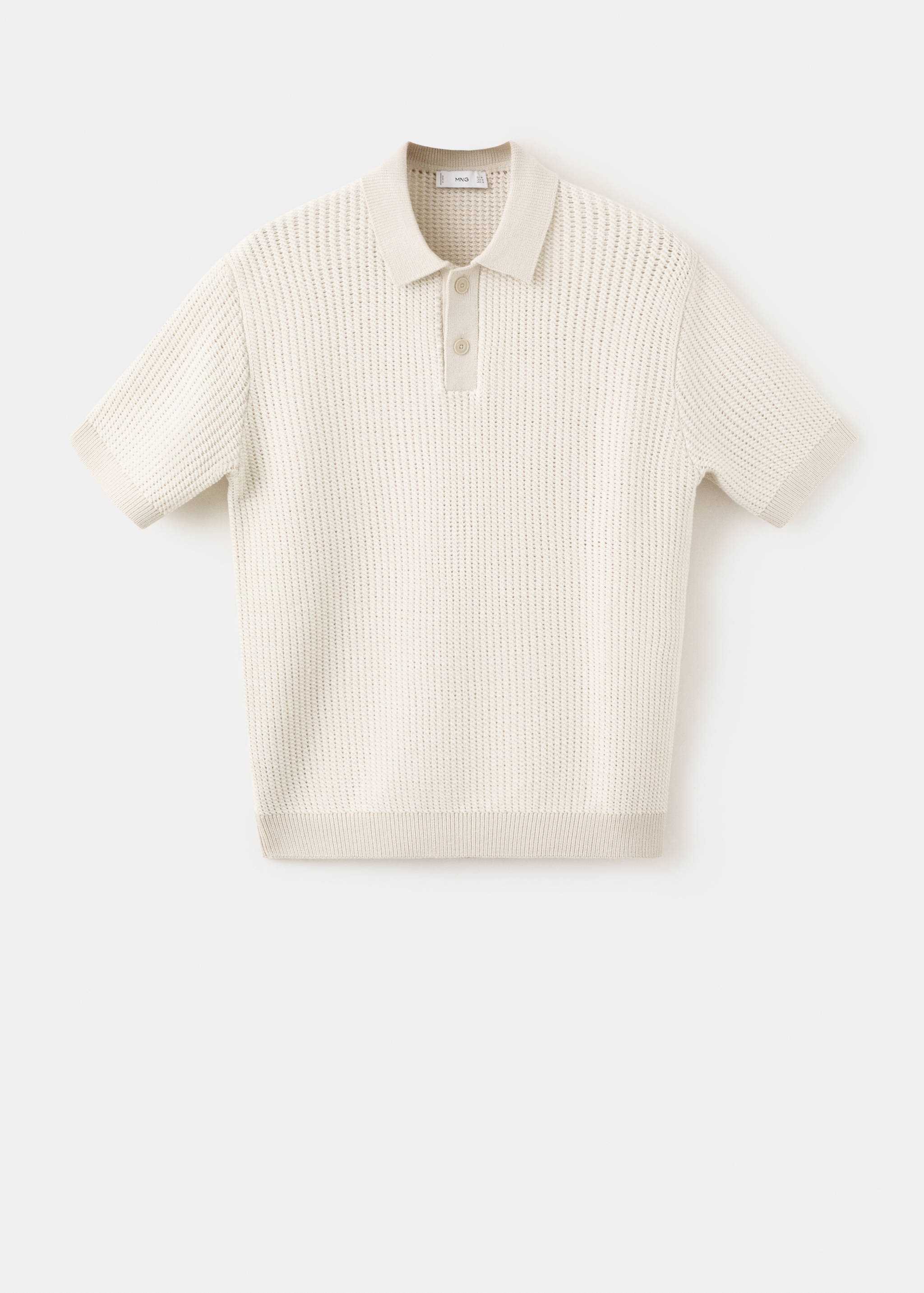 Textured knitted cotton polo shirt - Article without model