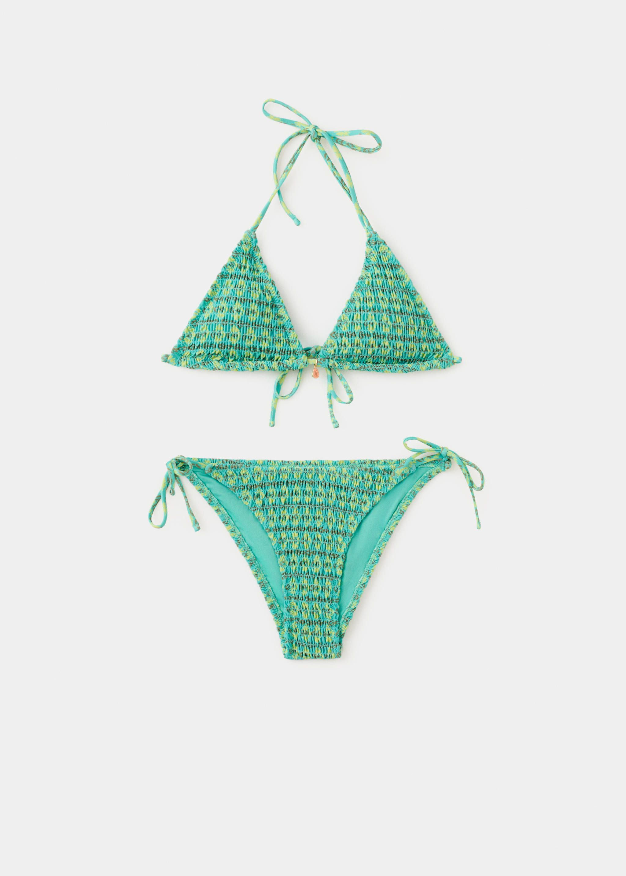 Двухцветное бикини с плавками средней посадки - Изделие без модели