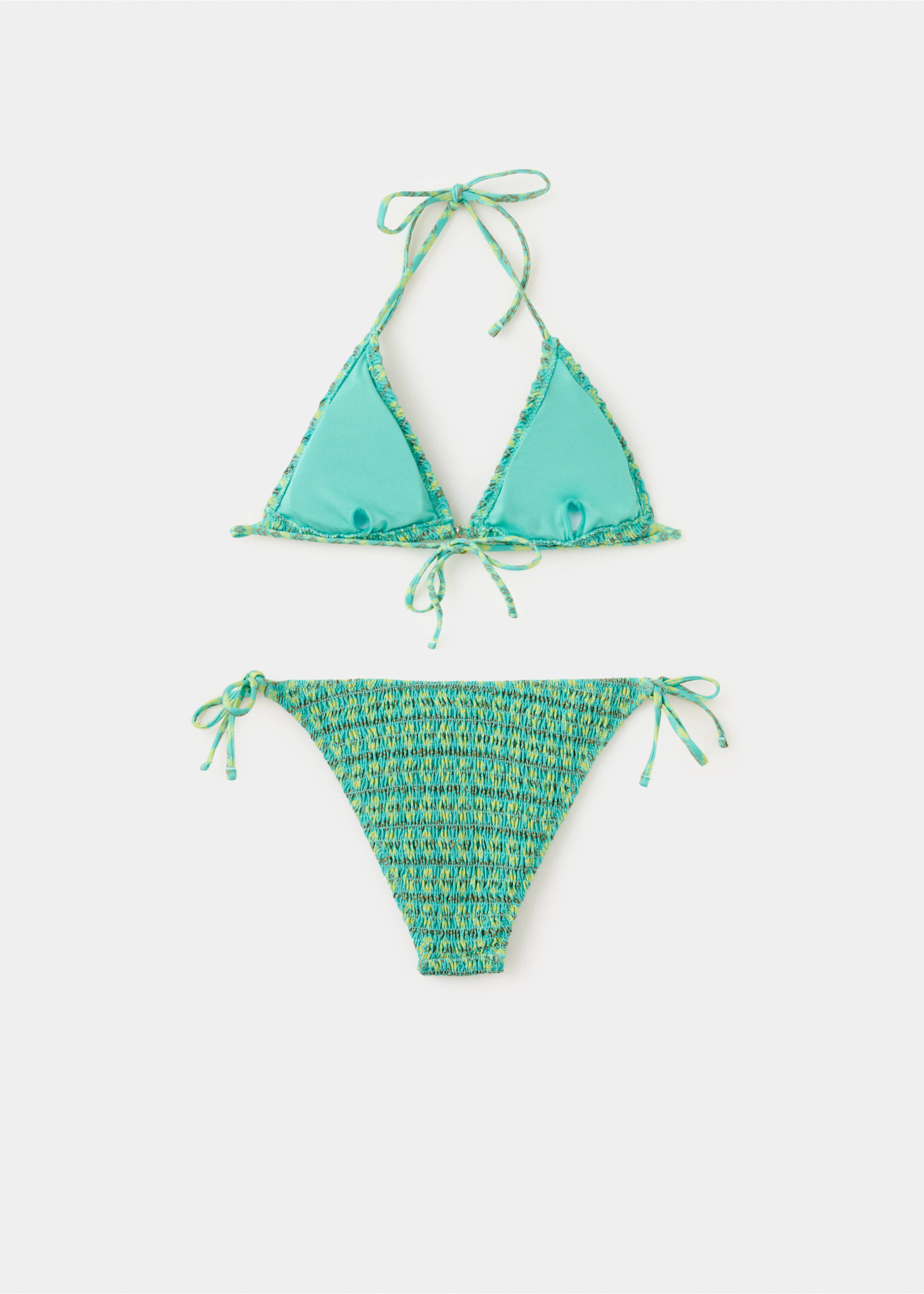 Two-tone bikini with medium-coverage bottoms - Reverse of the article, Turquoise. Ref: 27035948-00.