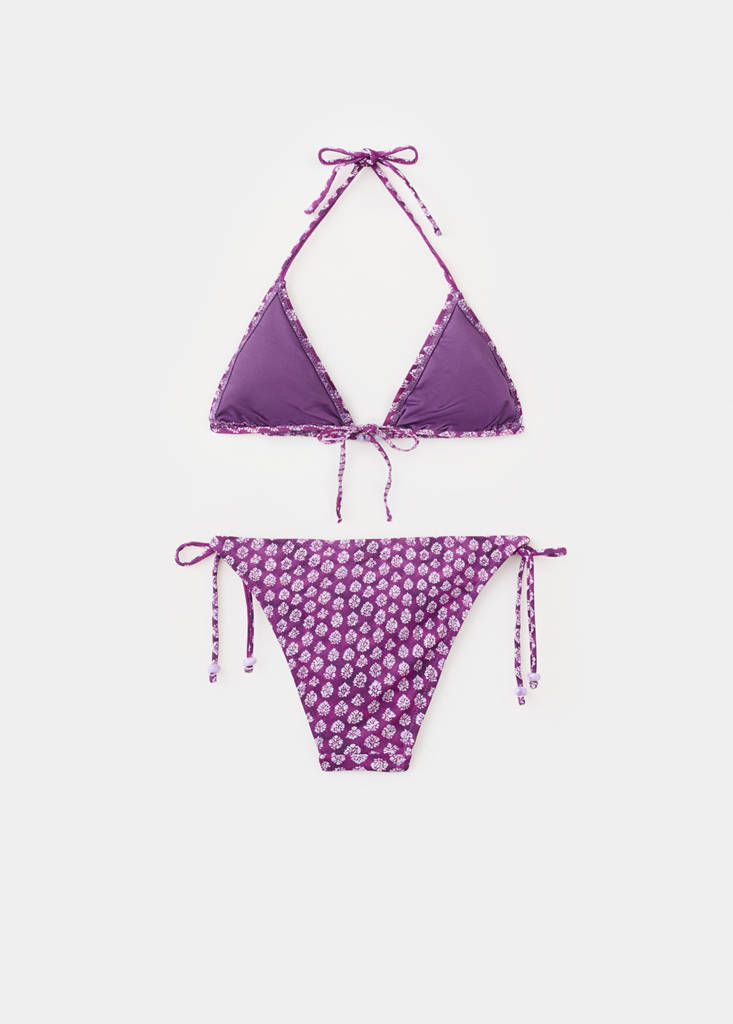 Floral bikini with medium coverage bottoms — Purple