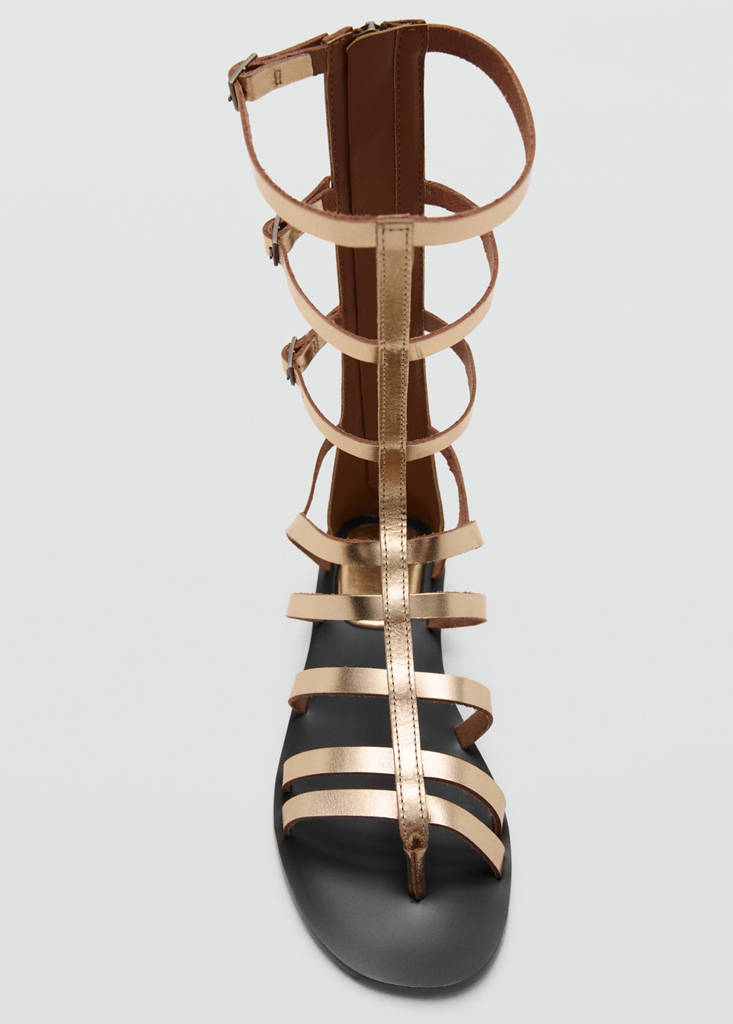 Metallic leather Roman sandals — Gold
