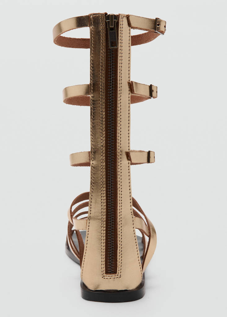 Metallic leather Roman sandals — Gold
