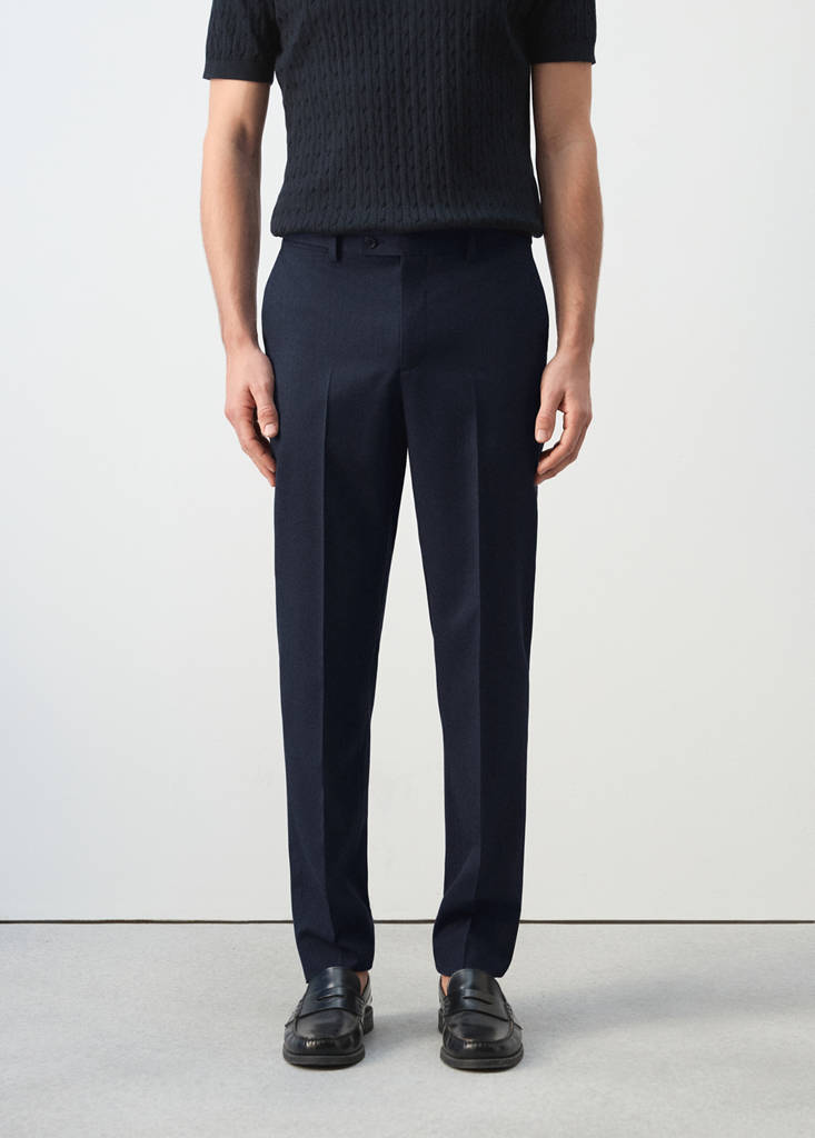 Turin 100% wool suit trousers — Ink Blue