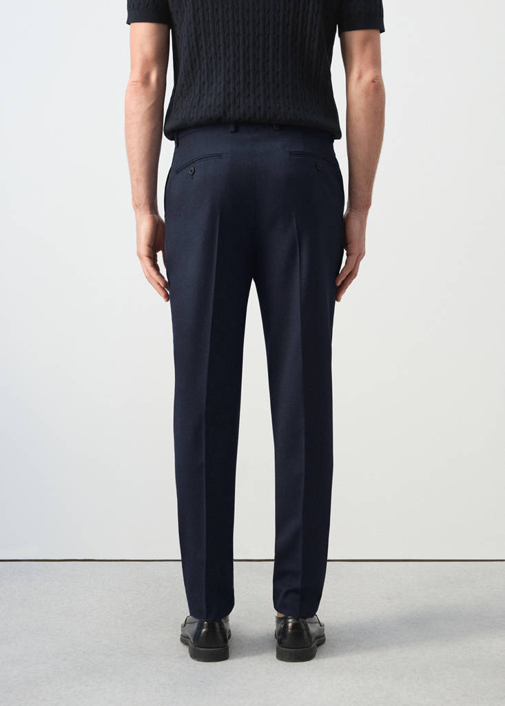 Turin 100% wool suit trousers — Ink Blue