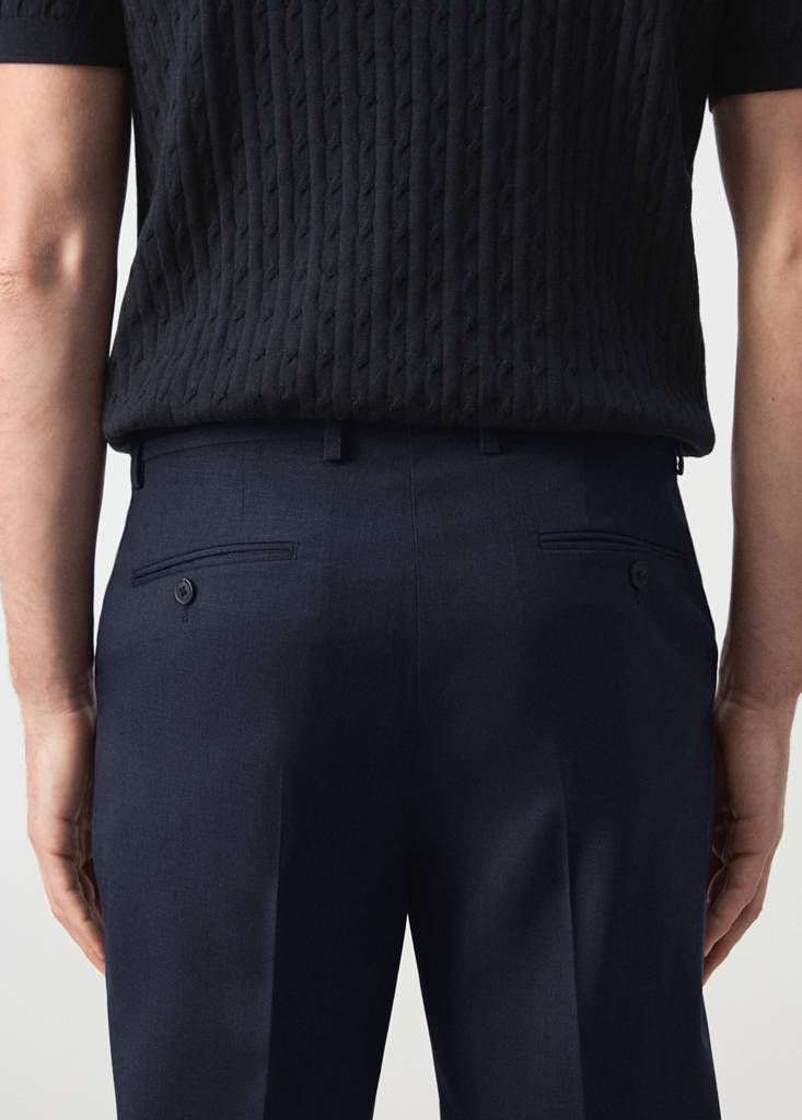 Turin 100% wool suit trousers — Ink Blue