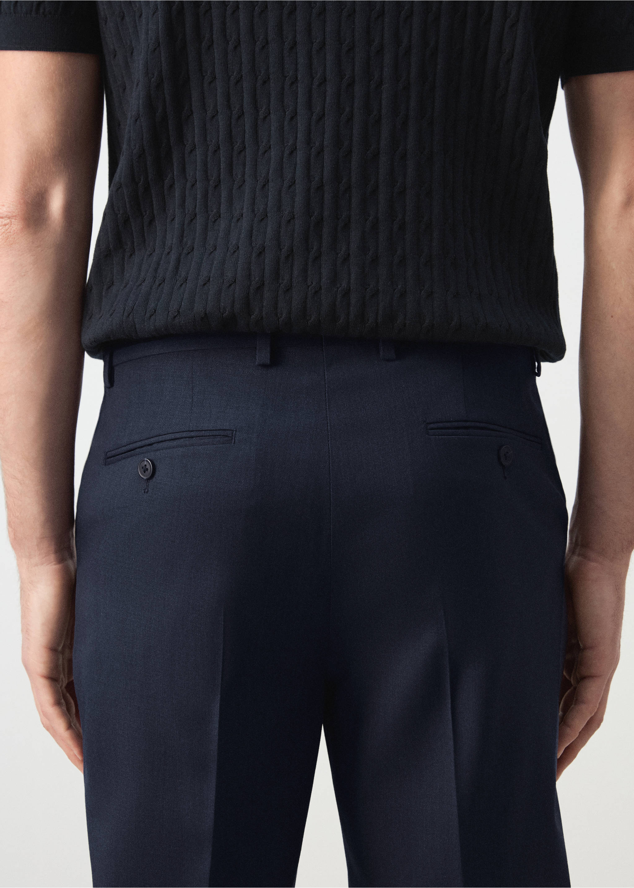 بدلة بنطلون تورينو 100% صوف - تفاصيل المنتج 6, أزرق بلون الحبر. Ref: 27061270-00.