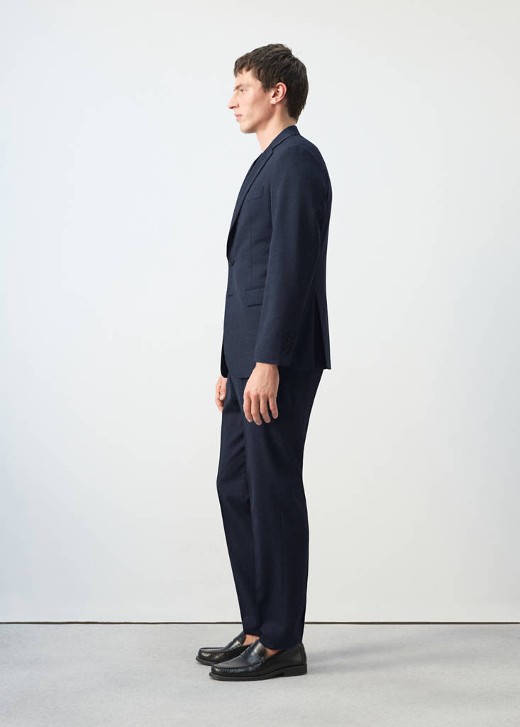 Turin 100% wool suit trousers — Ink Blue