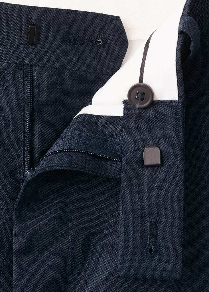 Turin 100% wool suit trousers — Ink Blue