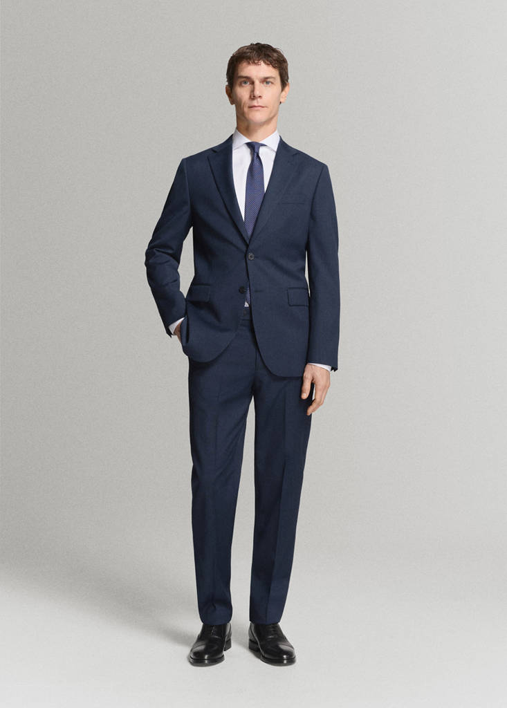 Turin 100% wool suit trousers — Ink Blue