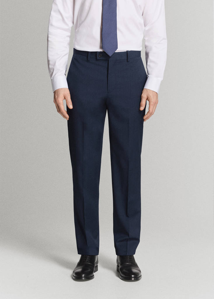 Turin 100% wool suit trousers — Ink Blue
