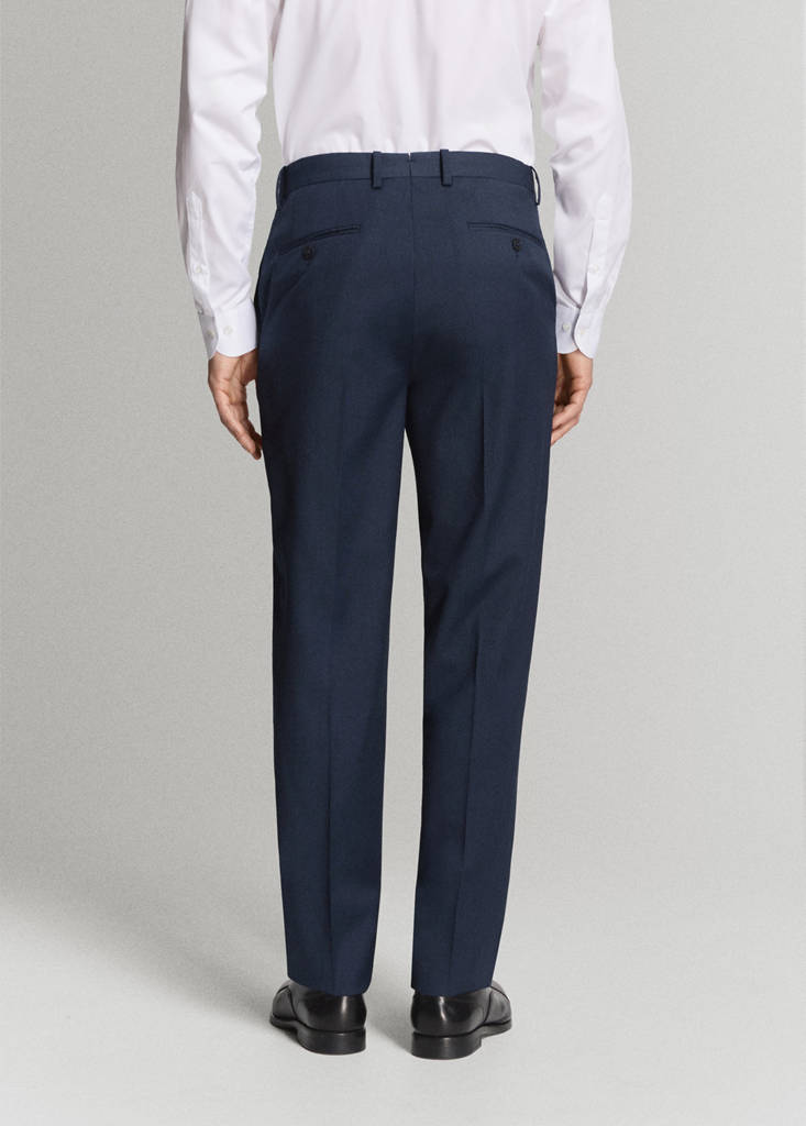 Turin 100% wool suit trousers — Ink Blue