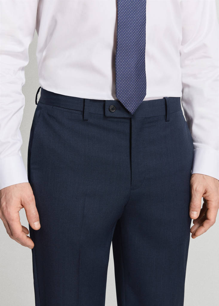 Turin 100% wool suit trousers — Ink Blue