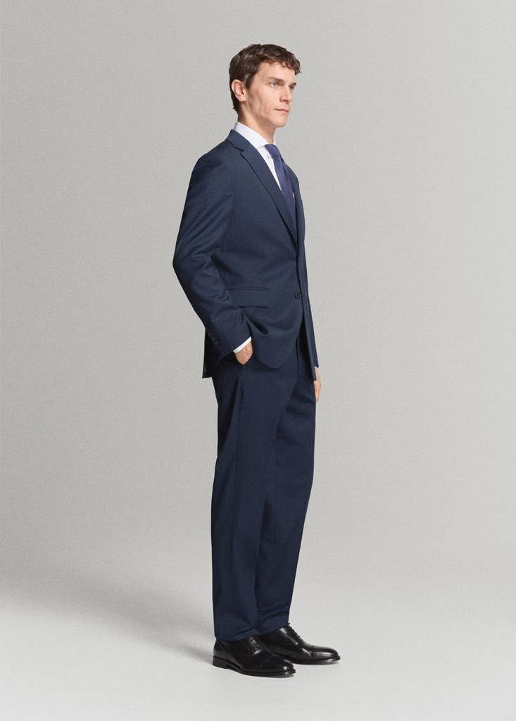 Turin 100% wool suit trousers — Ink Blue