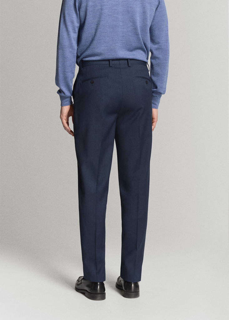 Turin 100% wool suit trousers — Ink Blue
