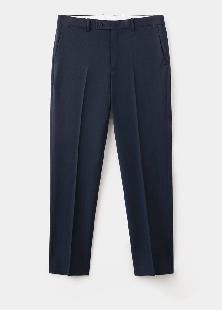 Turin 100% wool suit trousers — Ink Blue