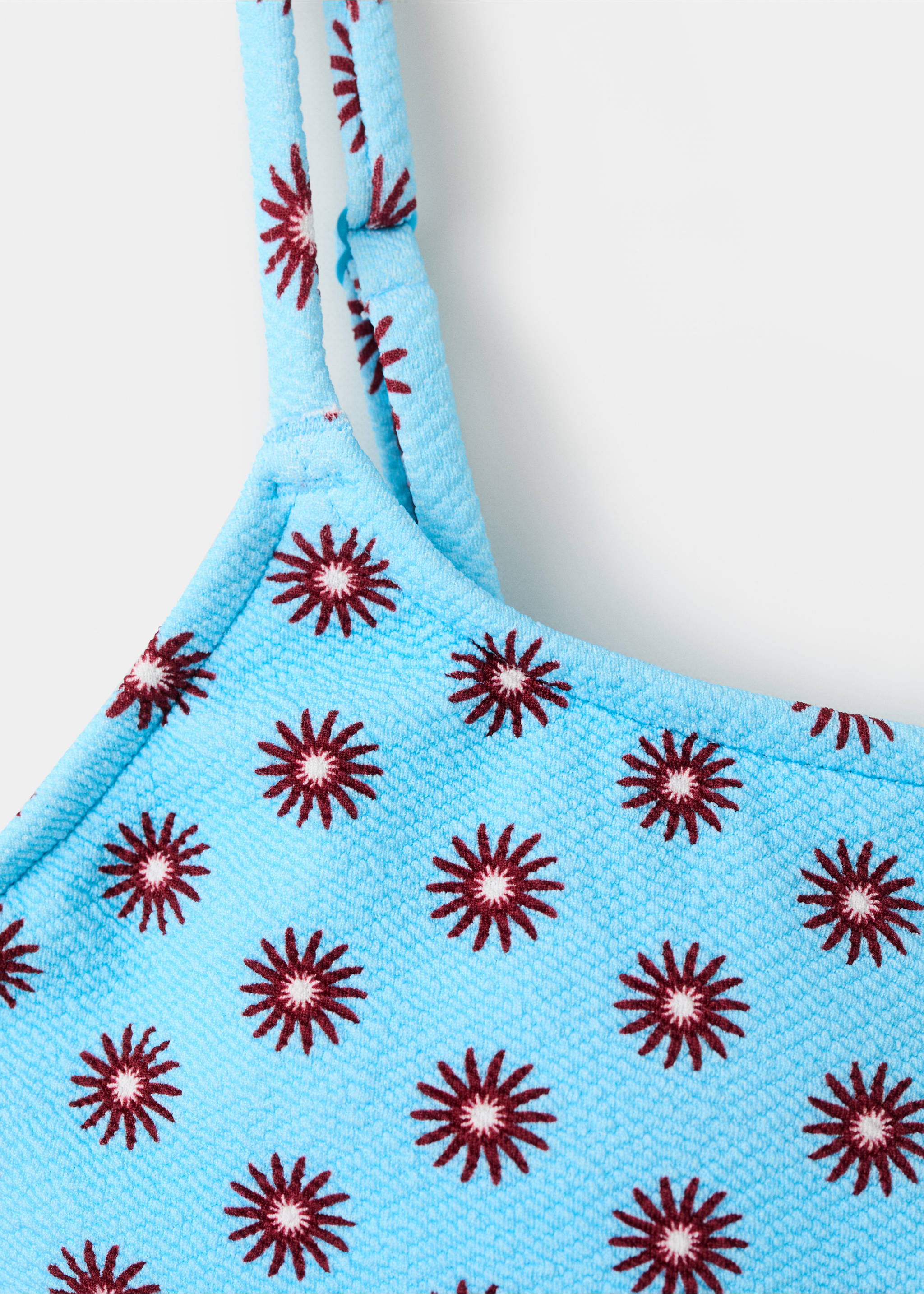 Asymmetrischer Bikini, mittelhoher Slip - Detail des Artikels 8, Blau. Ref: 27035952-00.