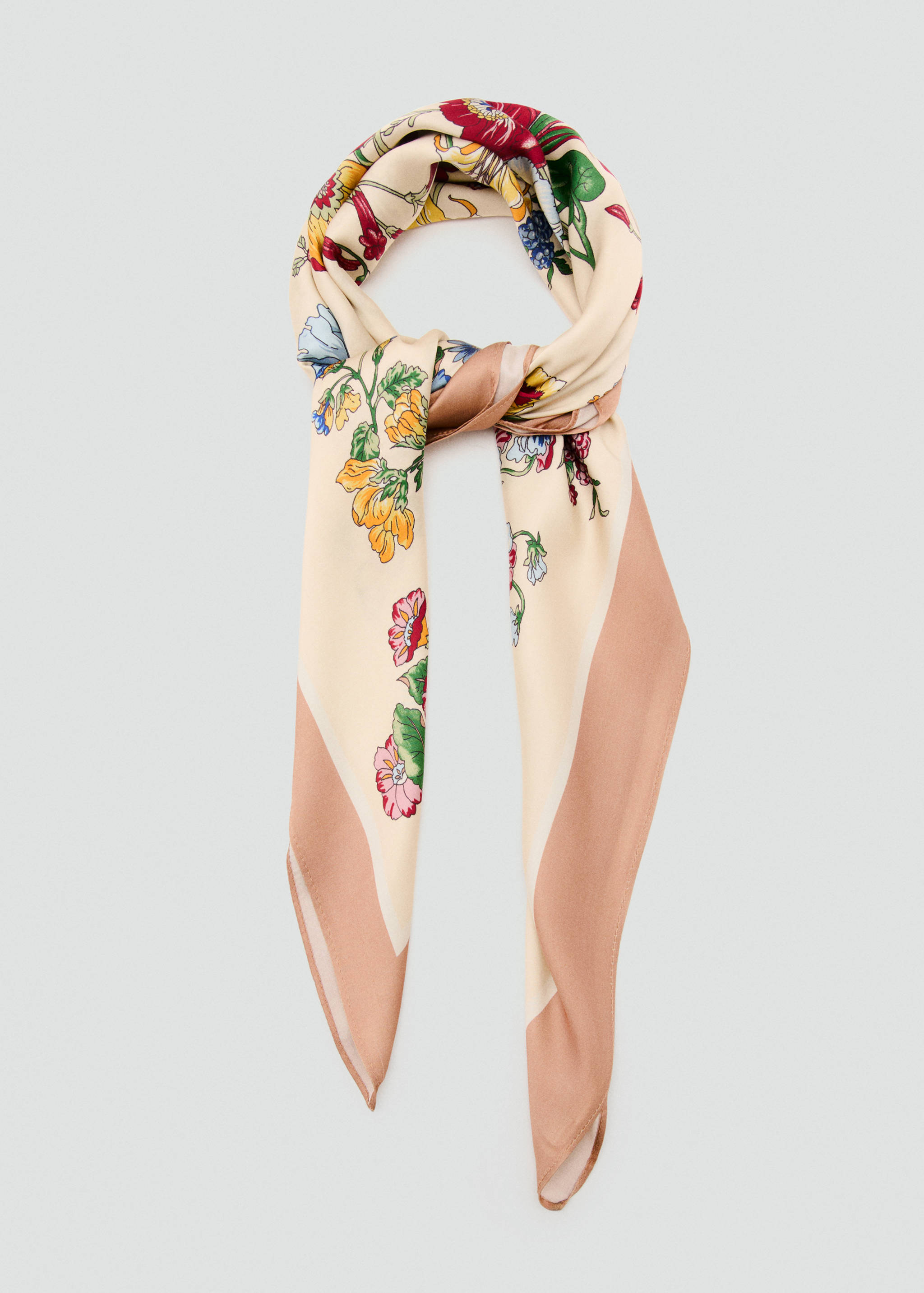 Floral satin scarf - Details of the article 1