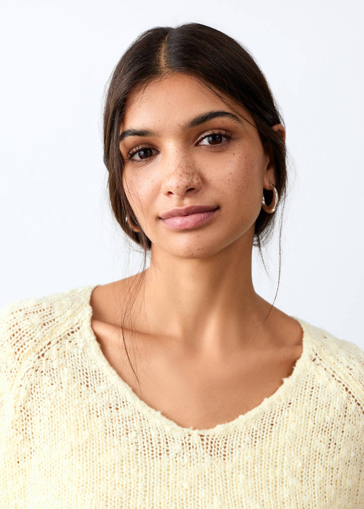 Feinstrick-Pullover — Gelb