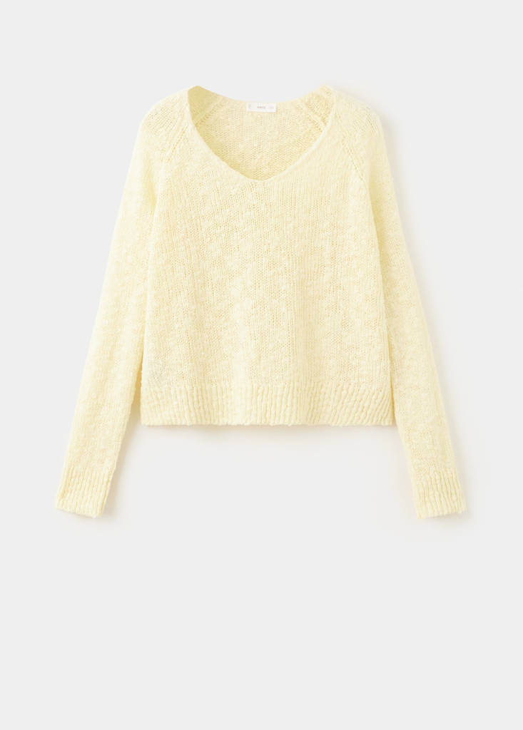 Feinstrick-Pullover — Gelb